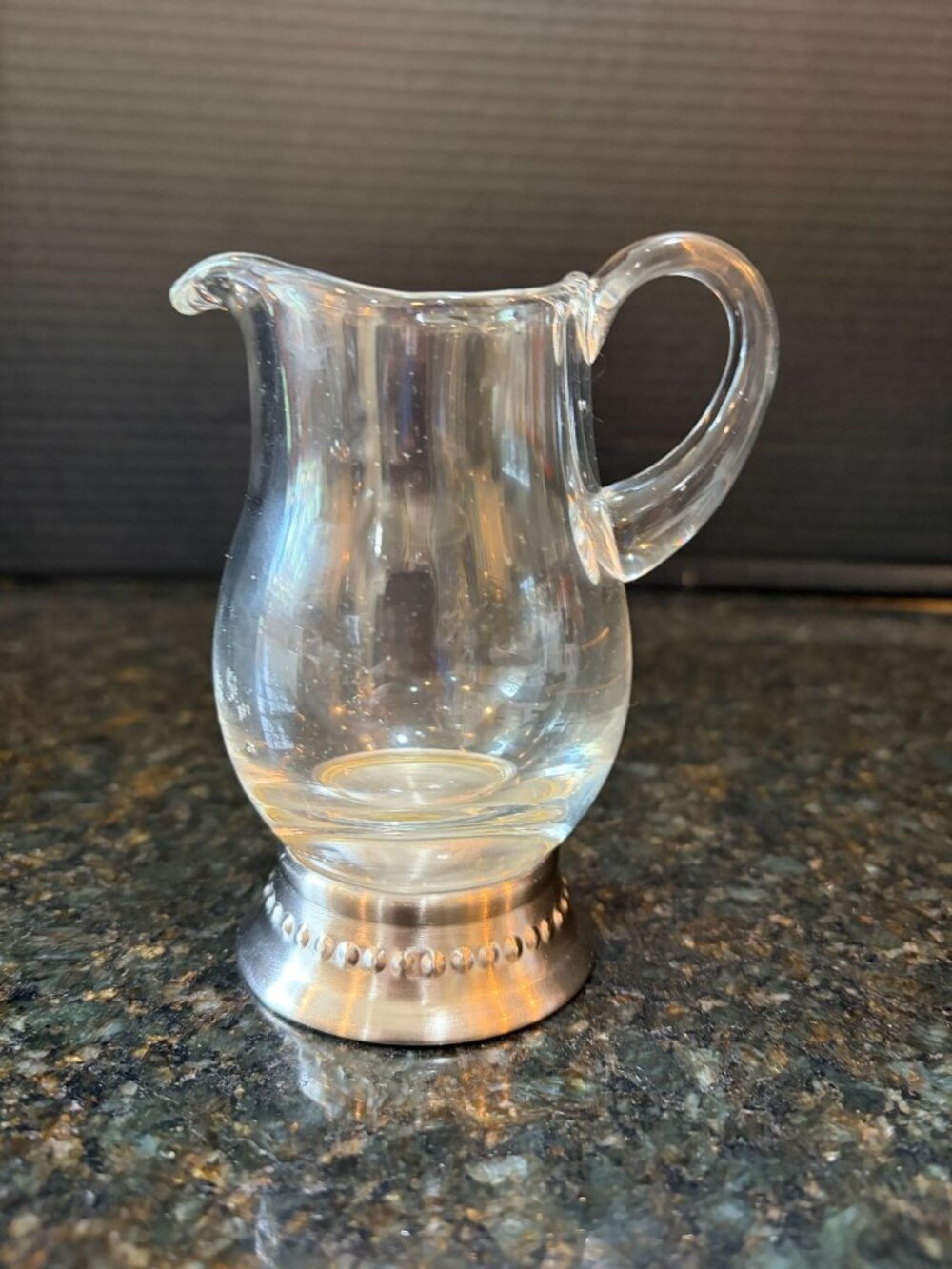 Southern Living at Home 5" High Astoria Glass and Brushed Nickel Creamer, 41016